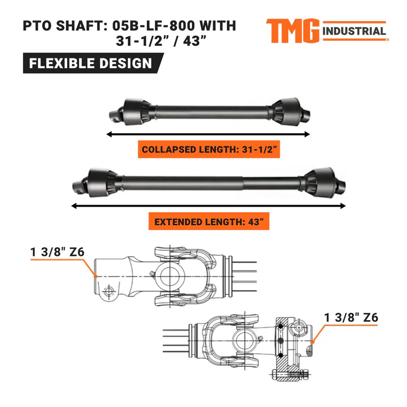 Transform Your Land with the TMG Industrial 65” Rotary Tiller - Perfect for 30-50 HP Tractors, 6” Tilling Depth, Complete with PTO Shaft and Versatile Category 1 & 2 Hookup - Model TMG-RT165!