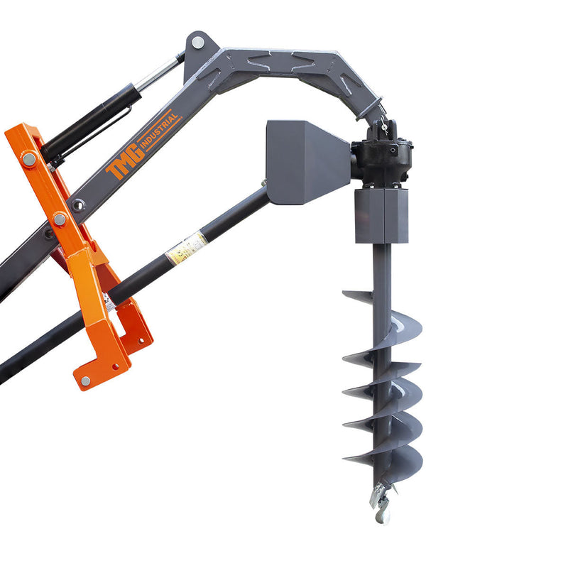 Powerful 48” Hydraulic Post Hole Digger with 12” Auger – Compatible with Category 1 & 2 Tractors, Complete with PTO Shaft – TMG-TPD12