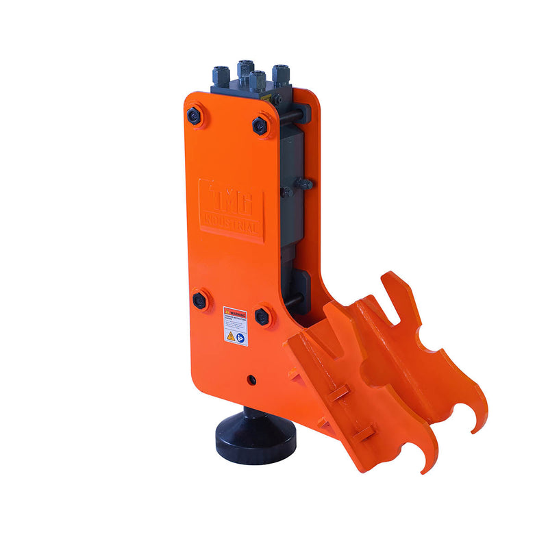 Powerful TMG Industrial Excavator Hydraulic Post Pounder - 700 Ft-lb Energy Class, High Speed 500-900 BPM, 8” Post Capacity, Ideal for 4-7 Ton Excavators, Model TMG-EPD700