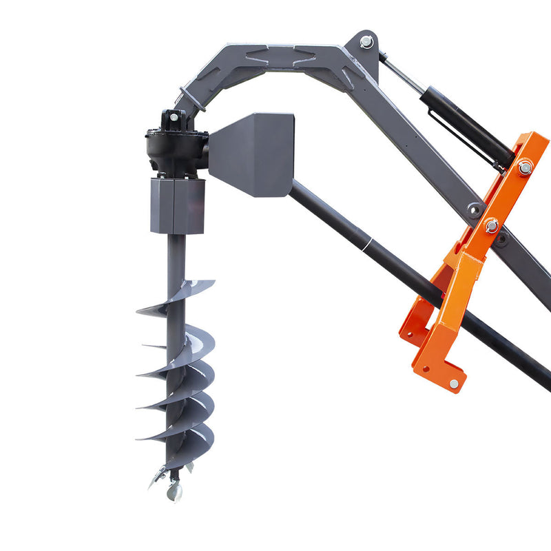 Powerful 48” Hydraulic Post Hole Digger with 12” Auger – Compatible with Category 1 & 2 Tractors, Complete with PTO Shaft – TMG-TPD12