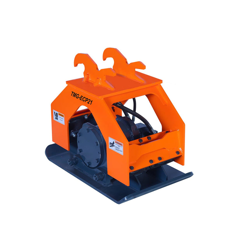 Powerful TMG Industrial 8,800-lb Hydraulic Plate Compactor for 2-4 Ton Excavators - 19” Compact Capacity, Model TMG-ECP21!