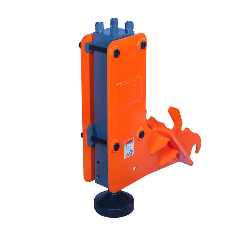 Powerful TMG Industrial Excavator Hydraulic Post Pounder - 700 Ft-lb Energy Class, High Speed 500-900 BPM, 8” Post Capacity, Ideal for 4-7 Ton Excavators, Model TMG-EPD700