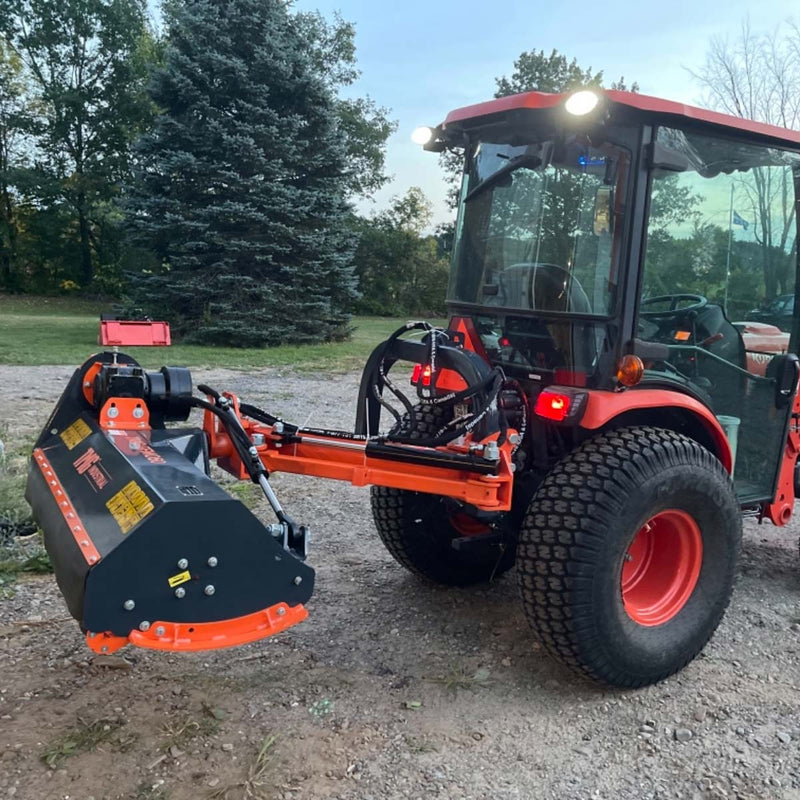 Enhance Your Land with the TMG Industrial 50” Offset Flail Mower – Featuring 90° Tilt, Compatible with 20-50 HP Tractors, 3-Point Hitch & Durable PTO Drive Shaft (Model: TMG-TFMO50)