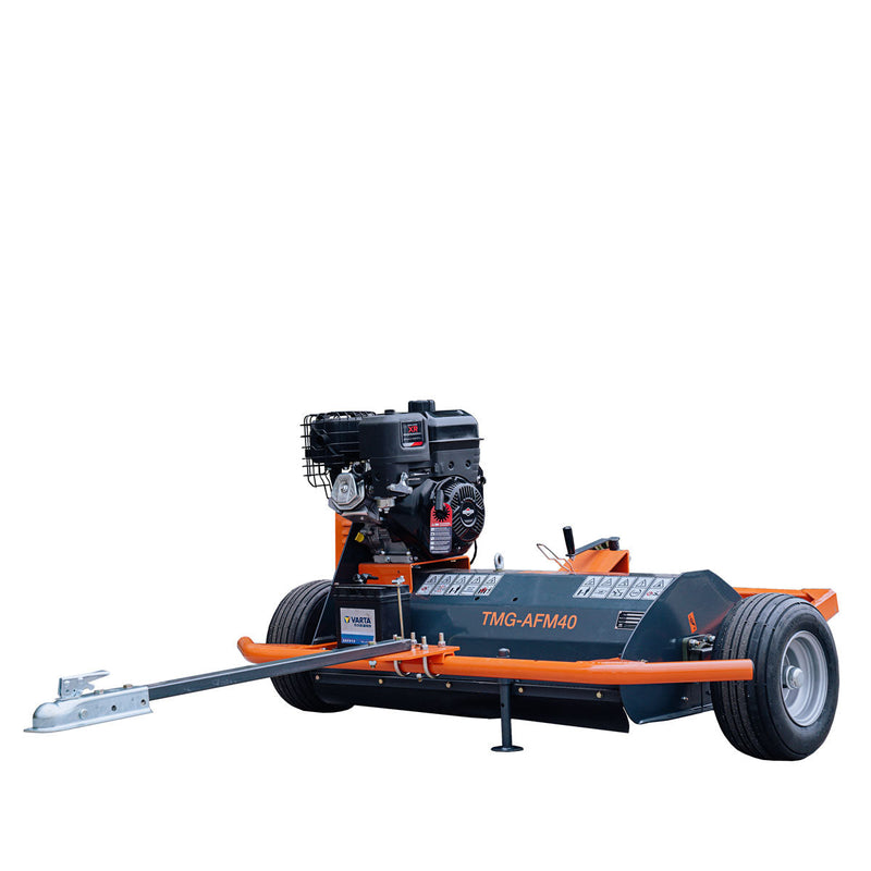 Elevate Your Lawn Care with the TMG Industrial 40” ATV Tow-Behind Flail Mower - Powered by a Robust Briggs & Stratton 13.5 HP Engine, Featuring Adjustable Mowing Height and 15” Cut Capacity, Model TMG-AFM40.