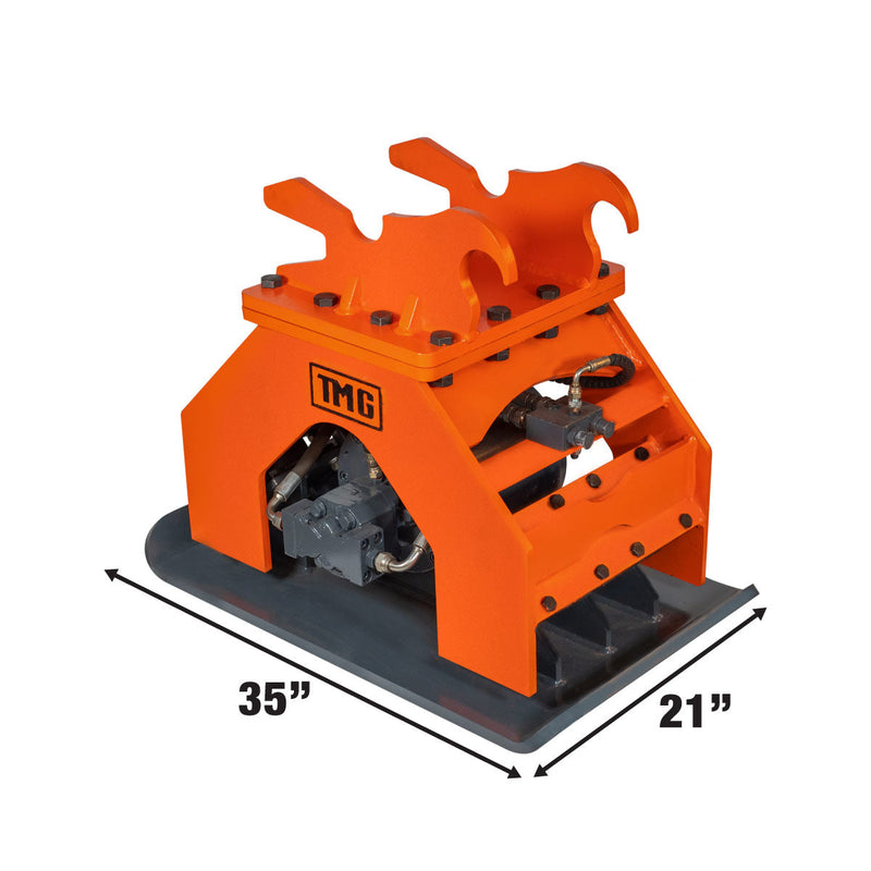 Powerful TMG Industrial 11,000-lb Hydraulic Plate Compactor for 4-7 Ton Excavators – 39” Compaction Capacity, Model TMG-ECP41