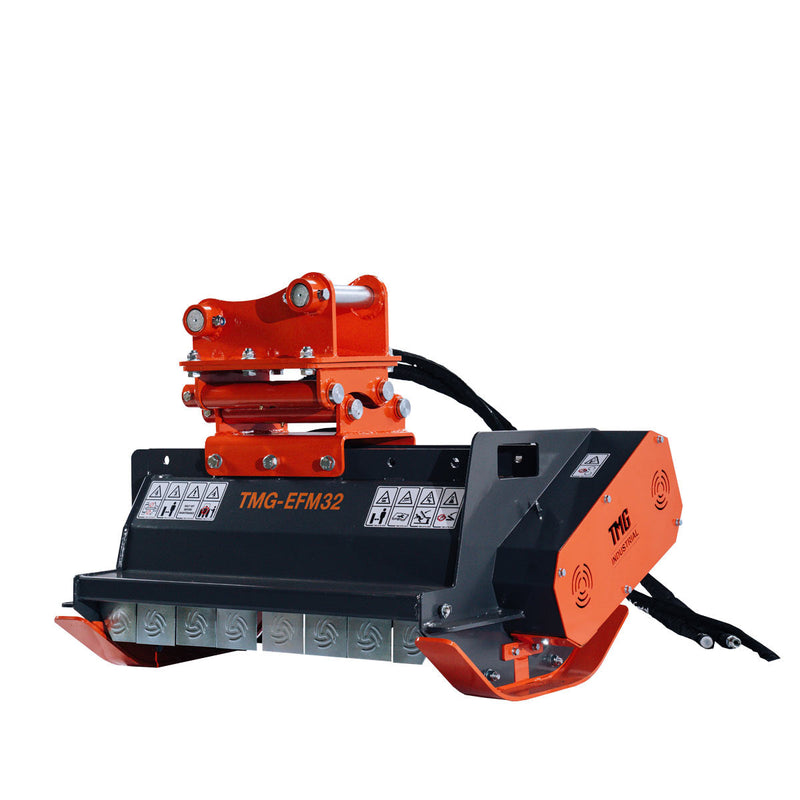 Powerful TMG Industrial 32" Excavator Brush Flail Mower – Ideal for 3 to 5-ton Carriers, 10-16 GPM Flow Rate, Model TMG-EFM32