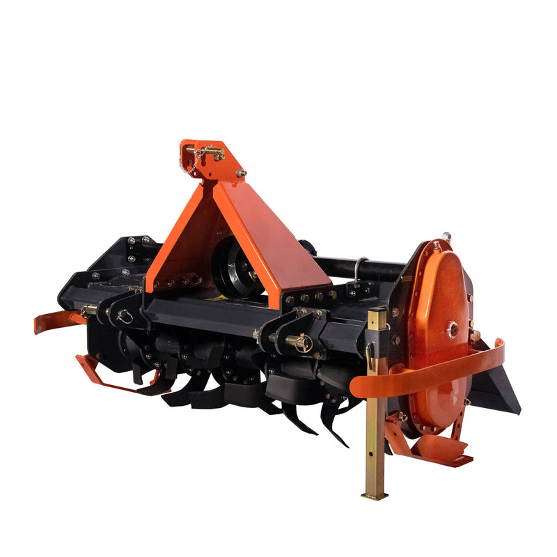 Transform Your Tilling Experience with the TMG Industrial 55” 3-Point Hitch Rotary Tiller for 30-40 HP Compact Tractors – Features 6” Tilling Depth, PTO Shaft Included, and Category 2 Hookup!