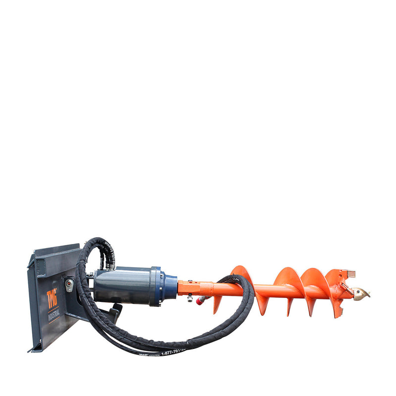 Transform Your Landscaping with the TMG Industrial Skid Steer Post Hole Auger Drive – 12” Wide Auger, 48” Deep Drilling Capability, Standard Flow, Model TMG-SAG12!