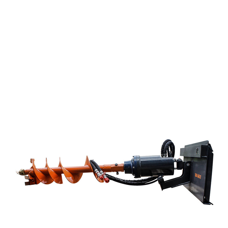 Transform Your Landscaping with the TMG Industrial Skid Steer Post Hole Auger Drive – 12” Wide Auger, 48” Deep Drilling Capability, Standard Flow, Model TMG-SAG12!