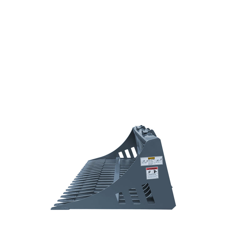 TMG Industrial 84” Rock Skeleton Bucket Attachment for Skid Steers - Heavy-Duty Steel, Universal Fit, 4” Tine Spacing, Designed for 45-70 HP Machines - Model TMG-SB84