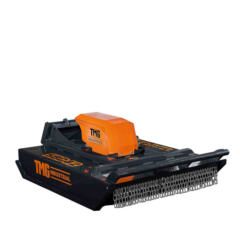 Powerful TMG Industrial 42” Mini Skid Steer Rotary Brush Cutter – Effortless Clearing with 2-½” Cutting Capacity & Hydraulic Motor, Featuring Toro Style Mount Plate – TMG-SBC42