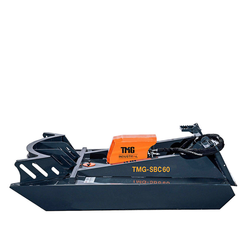 TMG Industrial Pro Series 60” Heavy-Duty Open Front Skid Steer Brush Cutter - Versatile Universal Mount, 15-25 GPM Performance, Model TMG-SBC60