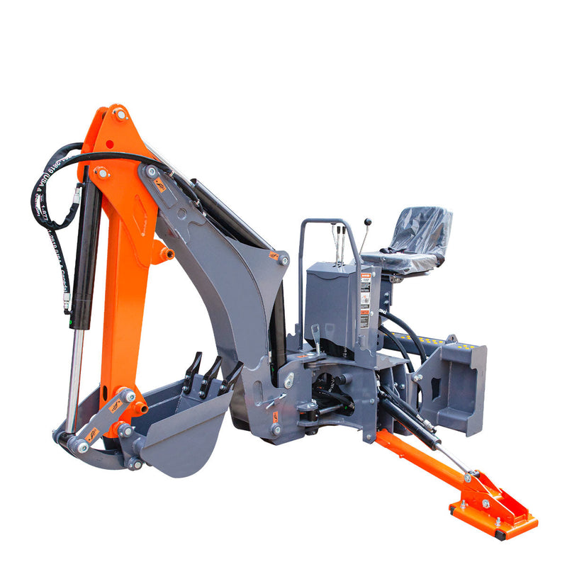 Transform Your Skid Steer with the TMG Industrial 8-ft Swing Backhoe Attachment – Perfect for 30-60 HP Machines, Featuring Premium Italian Hydraulic Control Valves and a Versatile 12” Bucket!