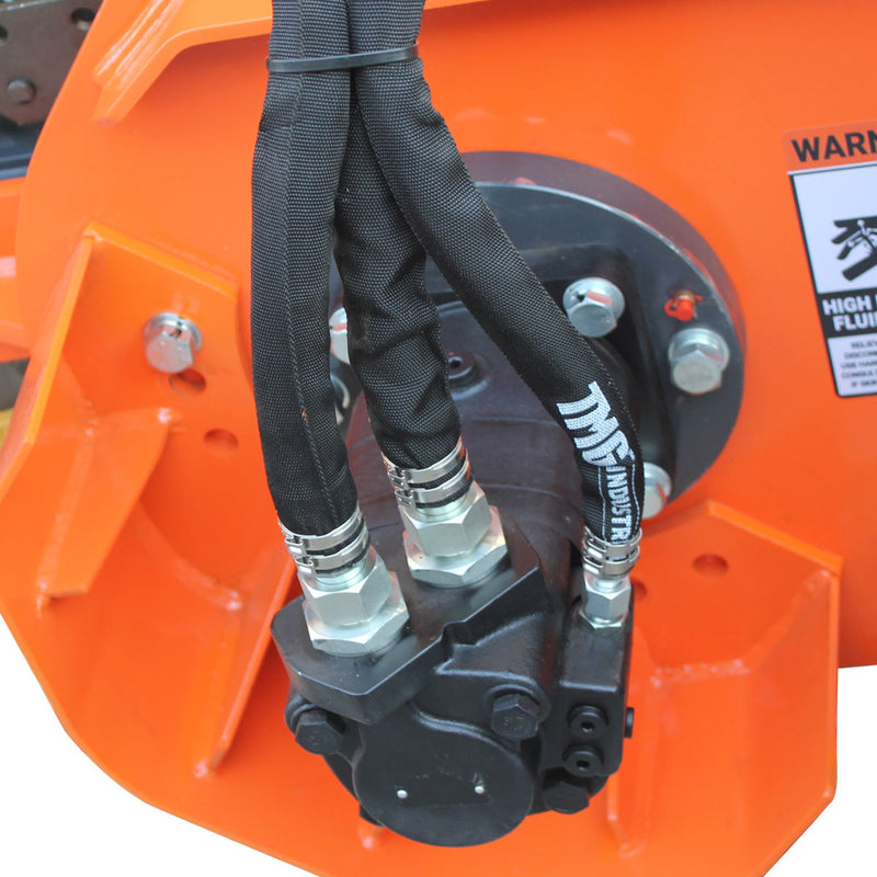 Revolutionary TMG Industrial 36” Side Shift Trencher for Skid Steers - Features 22” Auger Discharge, Powerful Boom & Crumber Assembly, and Durable Earth Tungsten Teeth - Model TMG-SDT36S