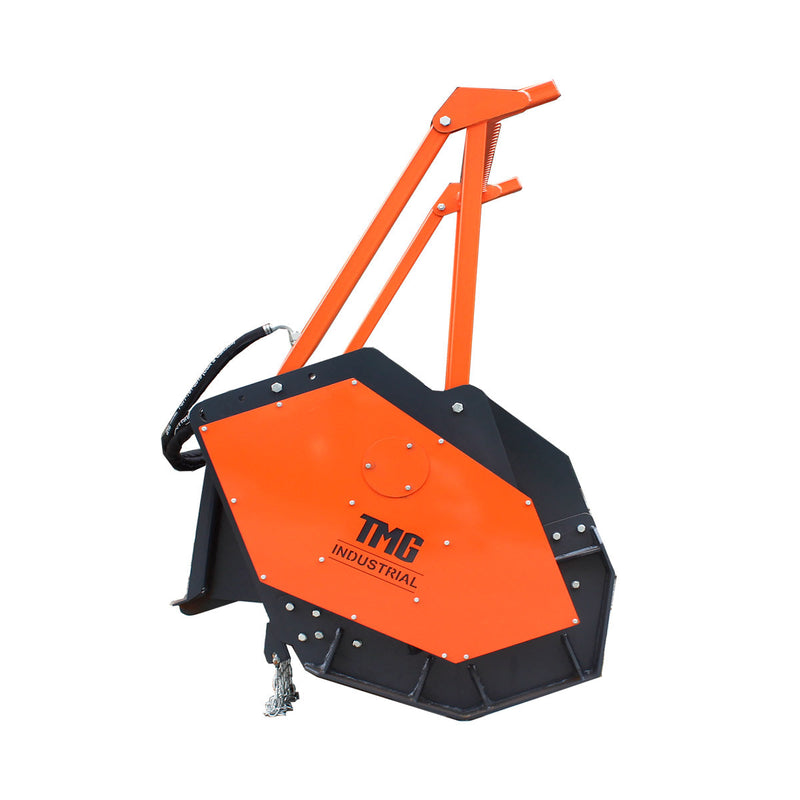 Experience the Power of Nature with the TMG Industrial 60-Inch Skid Steer Forestry Drum Mulcher - Featuring Durable Alloy Teeth and an Innovative Radiator Cooling System, Perfectly Designed for 75 HP Skid Steers (TMG-SFM60)