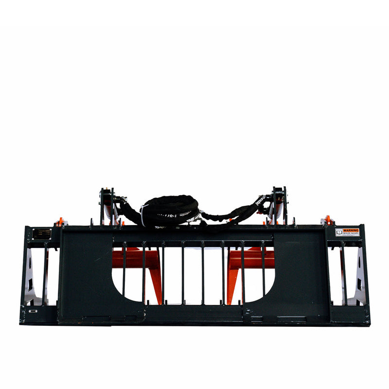 TMG Industrial 60” Heavy-Duty Skeleton Grapple Attachment for Skid Steers - Universal Fit, Wide 34” Arm Opening, 3” Tine Spacing, Robust 2600 lb Capacity - Model TMG-SG60