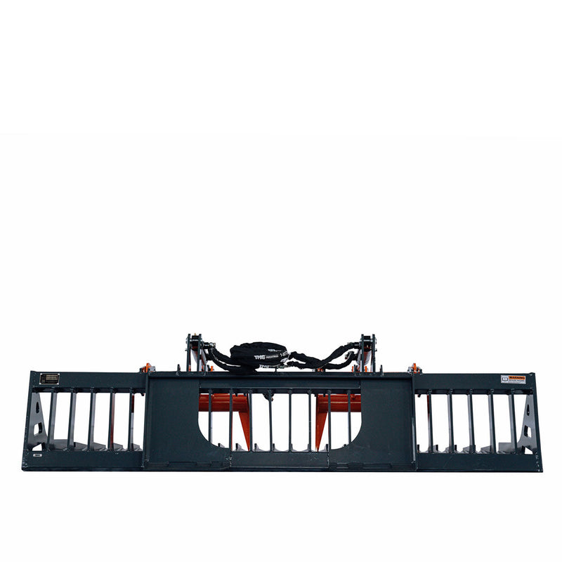 TMG Industrial 84" Heavy-Duty Skid Steer Skeleton Grapple Attachment - Universal Fit, 34" Arm Opening, 3" Tine Spacing, 2600 lb Capacity - TMG-SG85