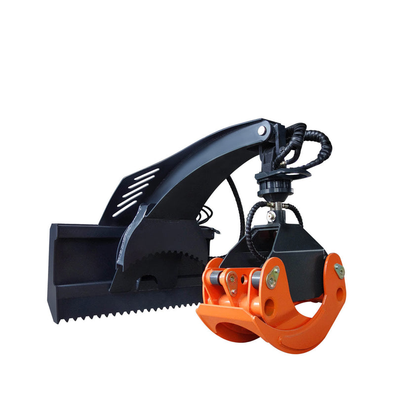 TMG Industrial 50" Heavy-Duty Skid Steer Rotary Log Grapple - 360° Rotation, 12V Control Valve, 4500 LB Load Capacity - Model TMG-SLG49