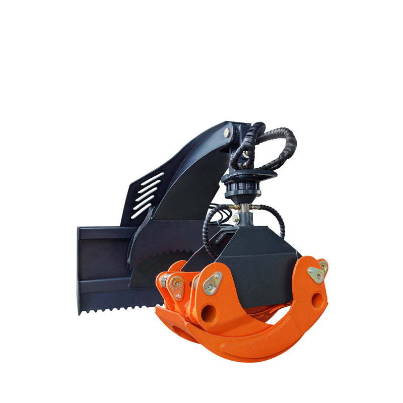 TMG Industrial 50" Heavy-Duty Skid Steer Rotary Log Grapple - 360° Rotation, 12V Control Valve, 4500 LB Load Capacity - Model TMG-SLG49