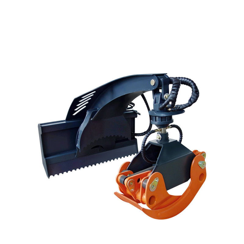 TMG Industrial 50" Heavy-Duty Skid Steer Rotary Log Grapple - 360° Rotation, 12V Control Valve, 4500 LB Load Capacity - Model TMG-SLG49