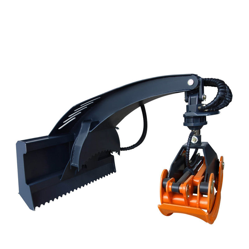 TMG Industrial 50" Heavy-Duty Skid Steer Rotary Log Grapple - 360° Rotation, 12V Control Valve, 4500 LB Load Capacity - Model TMG-SLG49