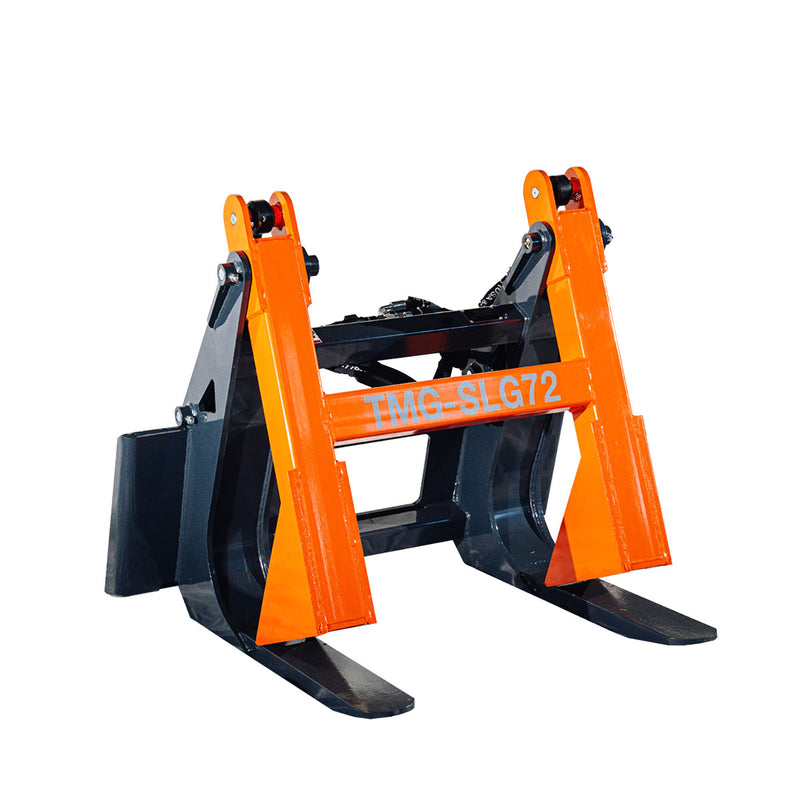 TMG Industrial 46” Heavy-Duty Log Grapple Attachment for Skid Steers - 36” Wide Claw Opening, 6400 lb Capacity - Model TMG-SLG72