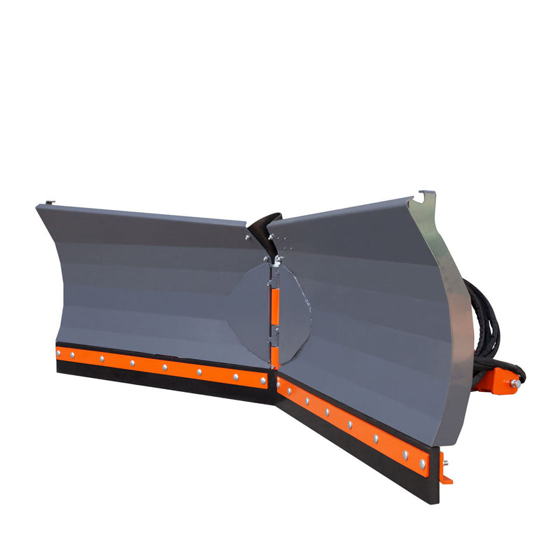 TMG Industrial 8.5' Heavy-Duty U/V Angle Snowplow with Reversible Rubber Edges – Versatile 6 Position Adjustable Design for Category 1 & 2 Hookups, Perfect for 40-90 HP Tractors – Model TMG-SP08