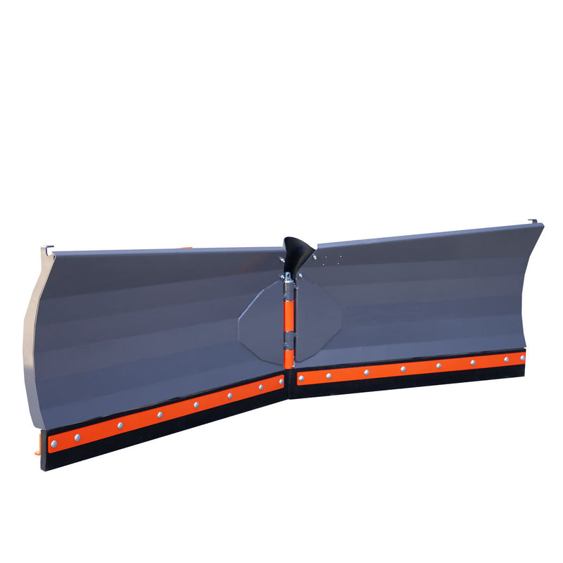 TMG Industrial 8.5' Heavy-Duty U/V Angle Snowplow with Reversible Rubber Edges – Versatile 6 Position Adjustable Design for Category 1 & 2 Hookups, Perfect for 40-90 HP Tractors – Model TMG-SP08