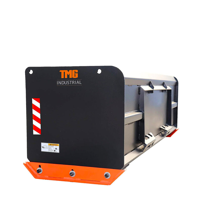 TMG Industrial Heavy-Duty 7' Skid Steer Snow Pusher with Durable Steel Cutting Edge, Adjustable Wear Shoes, and Reinforced Side Braces, Perfect for 40-70 HP Machines - TMG-SP07