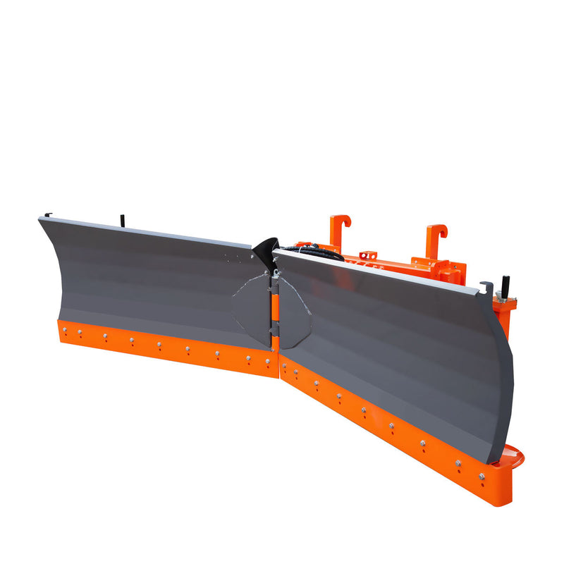 TMG Industrial Heavy-Duty 10’ U/V Angle Blade Snowplow with Metal Edges - Versatile 6 Position Adjustments, Accumulator & Solenoid Valve for Optimal Performance, Quick-Change Lugging Compatible with 40-90 HP Tractors - Model TMG-SP10X