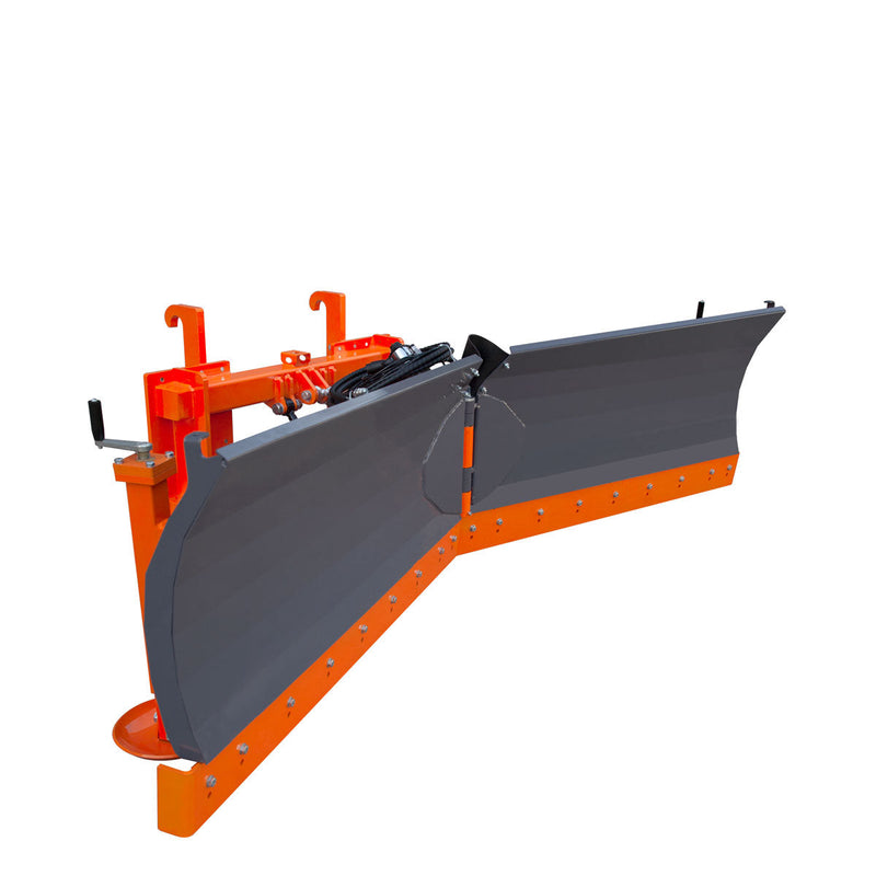 TMG Industrial Heavy-Duty 10’ U/V Angle Blade Snowplow with Metal Edges - Versatile 6 Position Adjustments, Accumulator & Solenoid Valve for Optimal Performance, Quick-Change Lugging Compatible with 40-90 HP Tractors - Model TMG-SP10X