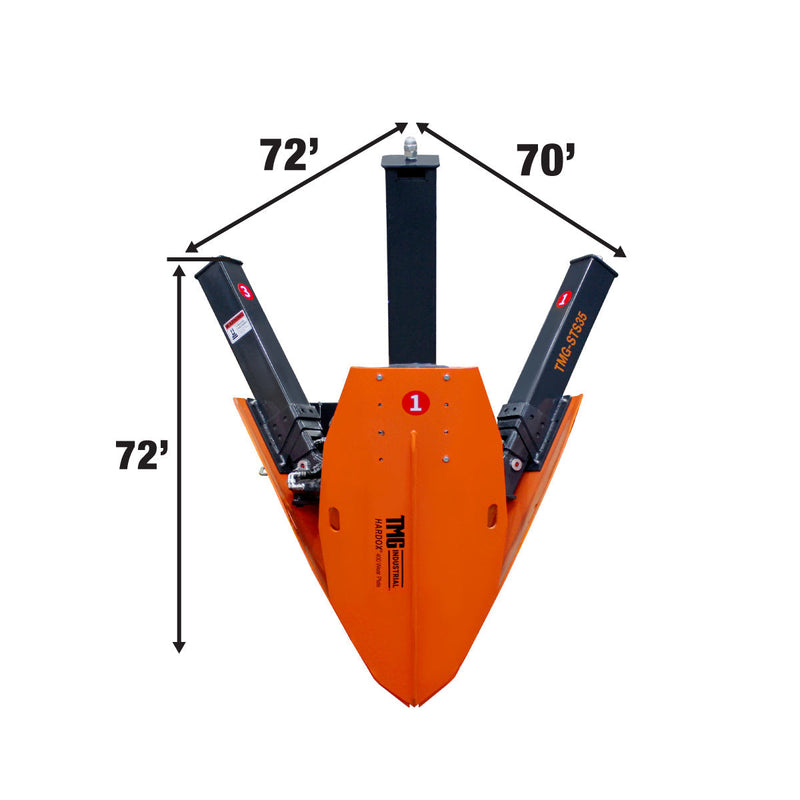 TMG Industrial 36” Heavy-Duty Hydraulic Tree Spade – Effortlessly Transplant Trees with 4” Cutting Capacity and Durable Hardox® 400 Blades!