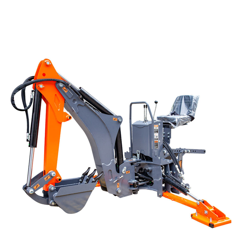 Elevate Your Landscaping with the TMG Industrial 8-ft Tractor Swing Backhoe Attachment – Complete with Category 1 Hookup, 180° Boom and Bucket Rotation, and 12” Bucket! Model: TMG-TBH88