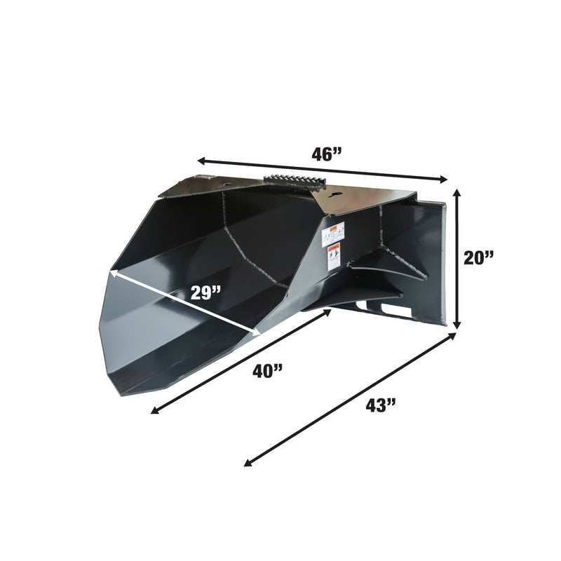 TMG Industrial 42” Premium Heavy-Duty Skid Steer Tree Scoop - 1500-lb Capacity, Enhanced Chain Slot, 30” Wide Mouth Opening, Durable High Abrasive Edge - Model TMG-TS42