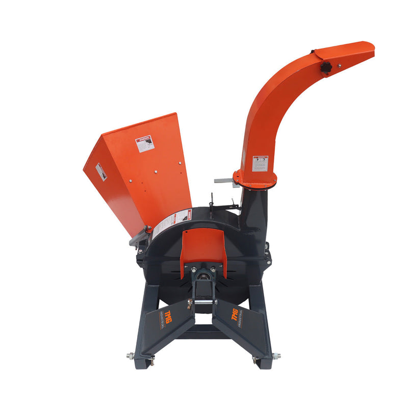 Experience Powerful Chipping with the TMG Industrial Sub Compact 3-Point Wood Chipper – 4" Capacity, Perfect for 30-50 HP Tractors, Includes PTO Shaft!