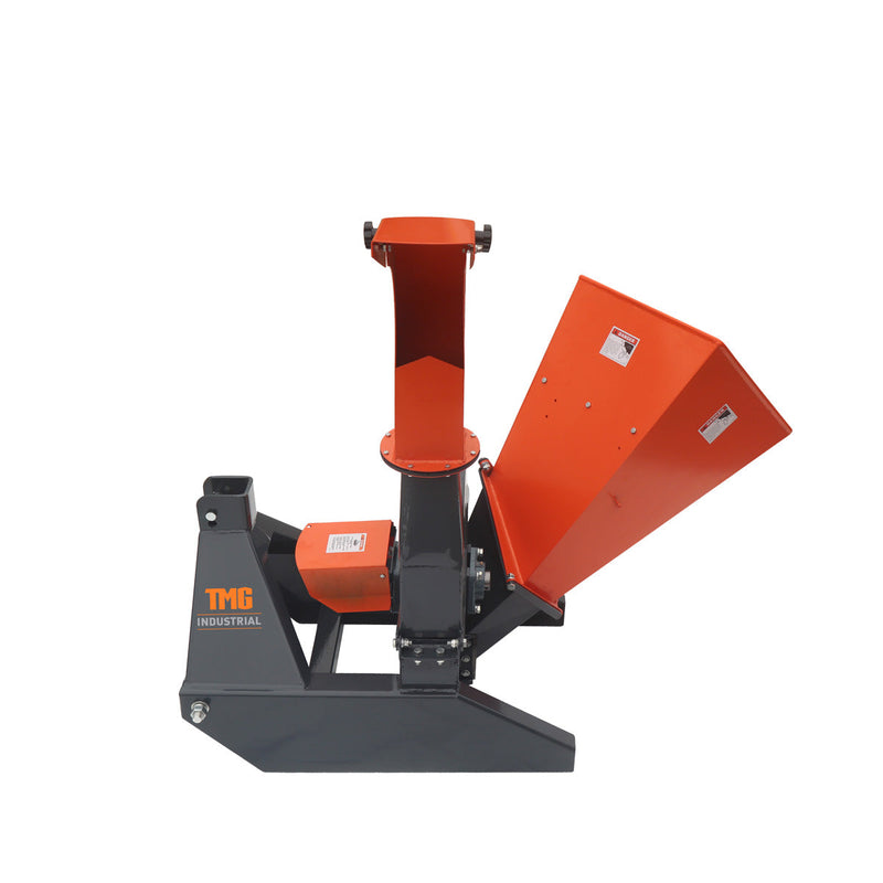 Experience Powerful Chipping with the TMG Industrial Sub Compact 3-Point Wood Chipper – 4" Capacity, Perfect for 30-50 HP Tractors, Includes PTO Shaft!