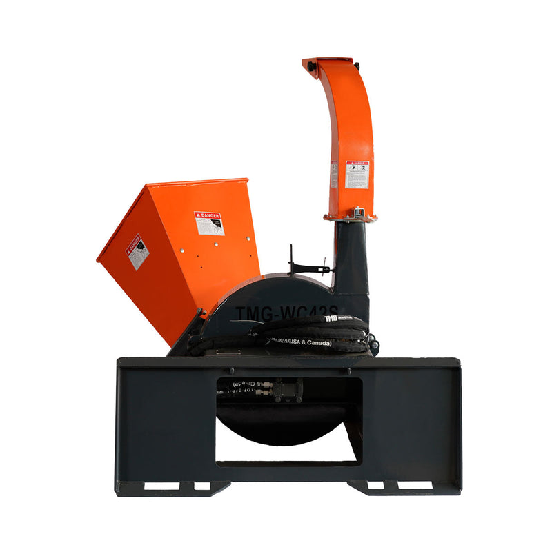 Transform Your Skid Steer with the TMG Industrial 4” Wood Chipper – Universal Gravity-Fed Design for Effortless Chipping (Model: TMG-WC42S)