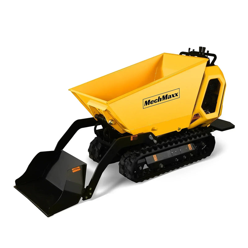 Powerful 1800lb Capacity Stand-ON Hydraulic Track Dumper with Self-Loading Feature - 420cc E-start, Model T80