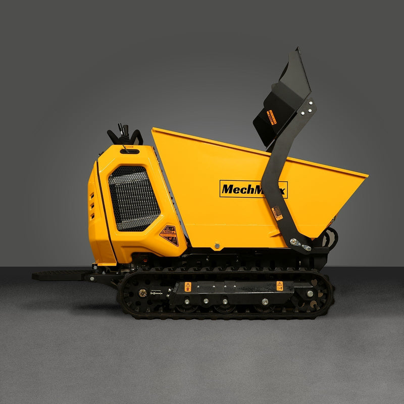 Powerful 1800lb Capacity Stand-ON Hydraulic Track Dumper with Self-Loading Feature - 420cc E-start, Model T80