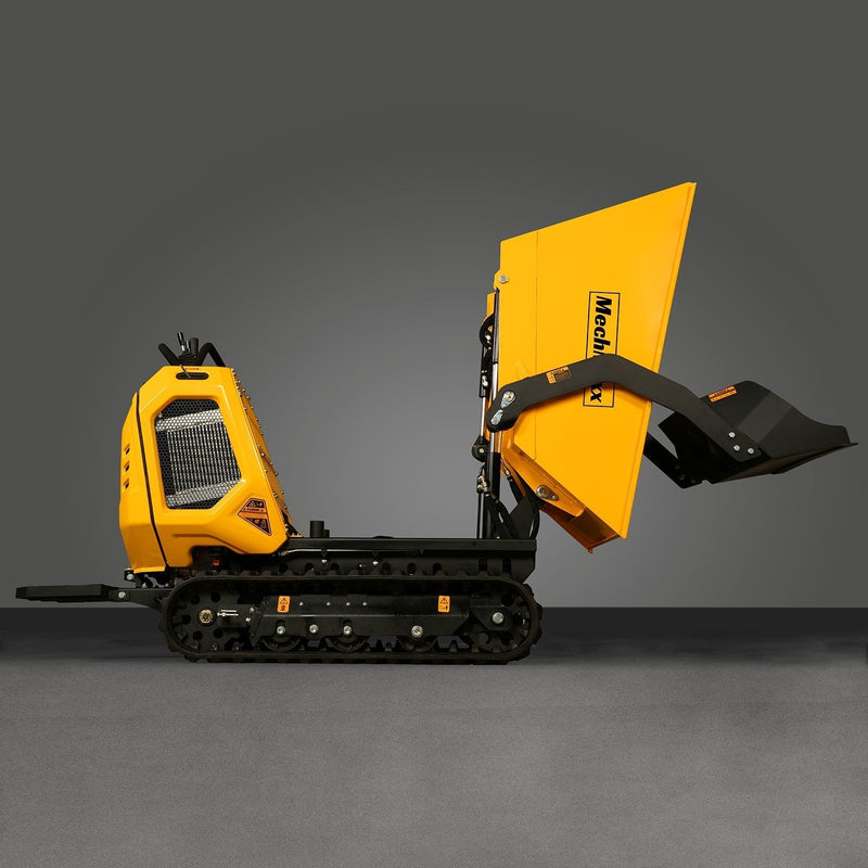 Powerful 1800lb Capacity Stand-ON Hydraulic Track Dumper with Self-Loading Feature - 420cc E-start, Model T80