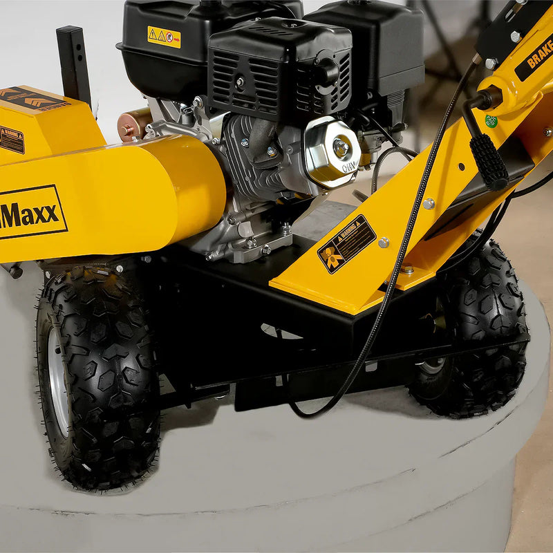 Powerful 15-inch Electric Start Stump Grinder with Tow Bar and 420cc Engine - Effortless Tree Removal!