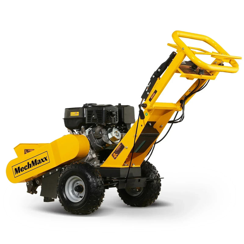 Powerful 15-inch Electric Start Stump Grinder with Tow Bar and 420cc Engine - Effortless Tree Removal!