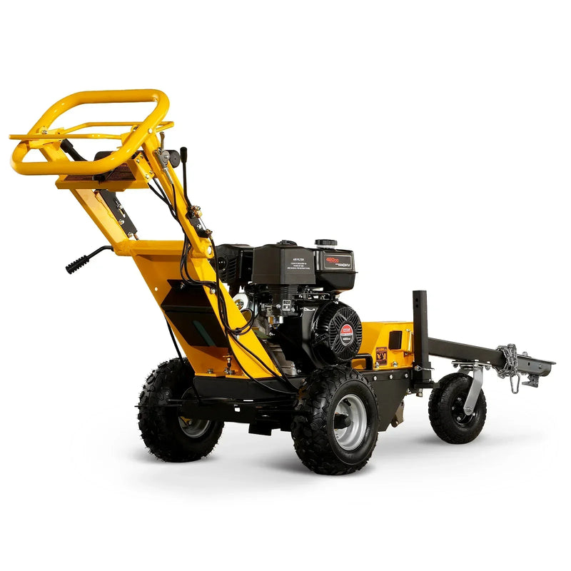 Powerful 15-inch Electric Start Stump Grinder with Tow Bar and 420cc Engine - Effortless Tree Removal!