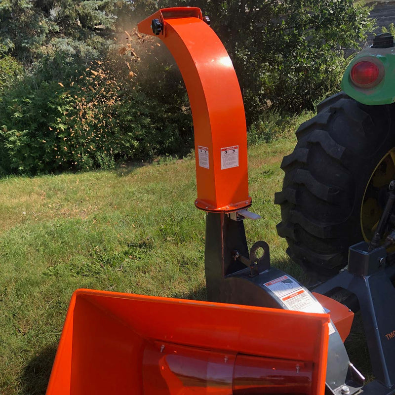 Experience Powerful Chipping with the TMG Industrial Sub Compact 3-Point Wood Chipper – 4" Capacity, Perfect for 30-50 HP Tractors, Includes PTO Shaft!