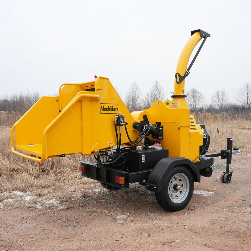 Powerful 25hp 740cc Twin Cylinder Gas Engine with 6” Hydraulic Feeding – Commercial-Grade Wood Chipper Model DCH6 for Optimal Performance!