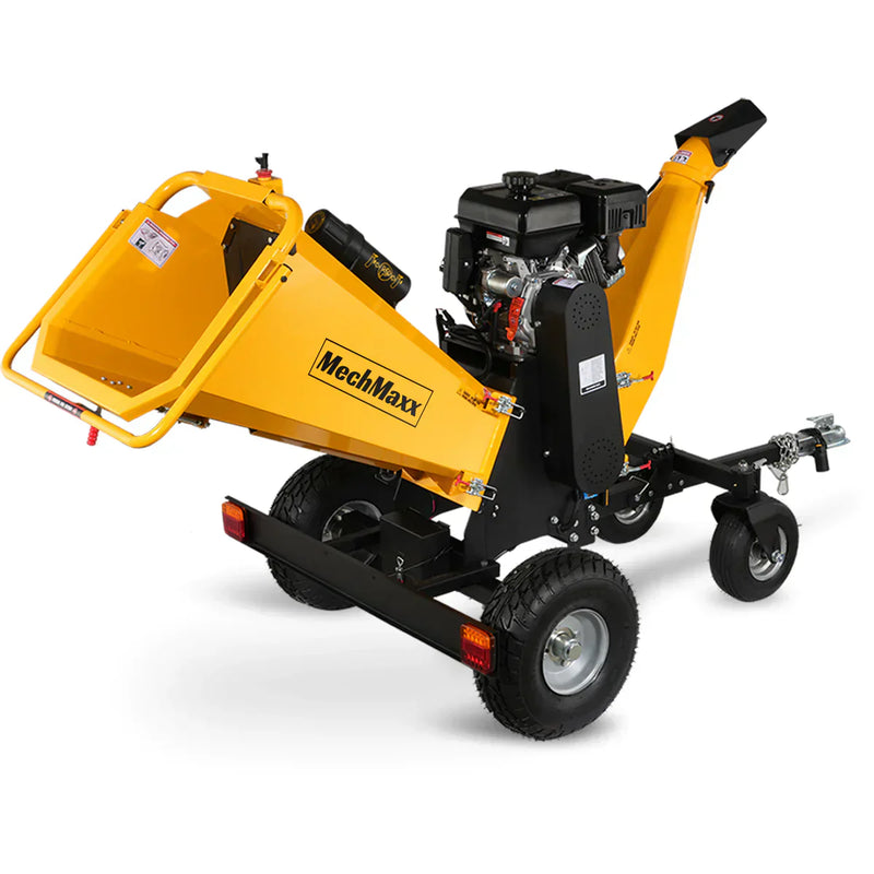 Powerful 15HP Gas-Powered 4-Wheel Drum Wood Chipper with E-Start and Taillight - Rato 420cc Model B150 (6 Inch)