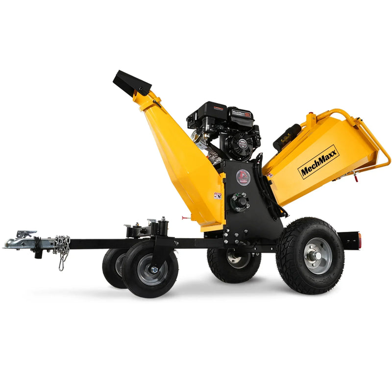 Powerful 15HP Gas-Powered 4-Wheel Drum Wood Chipper with E-Start and Taillight - Rato 420cc Model B150 (6 Inch)