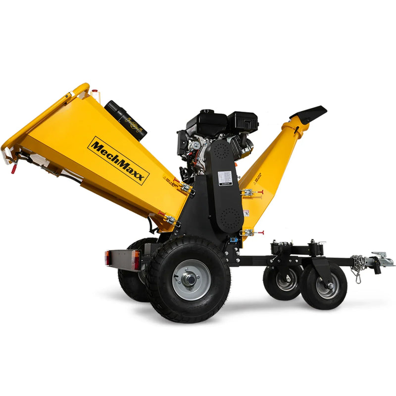 Powerful 15HP Gas-Powered 4-Wheel Drum Wood Chipper with E-Start and Taillight - Rato 420cc Model B150 (6 Inch)