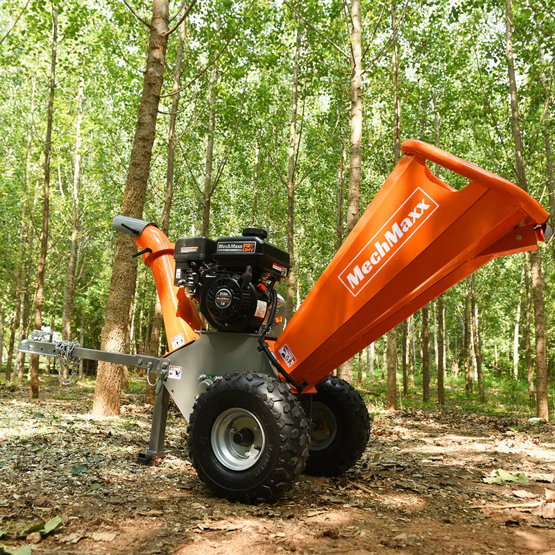 Powerful 7HP Rato 212cc Gas Wood Chipper with Towbar - Model GS650 (4-Inch Capacity)