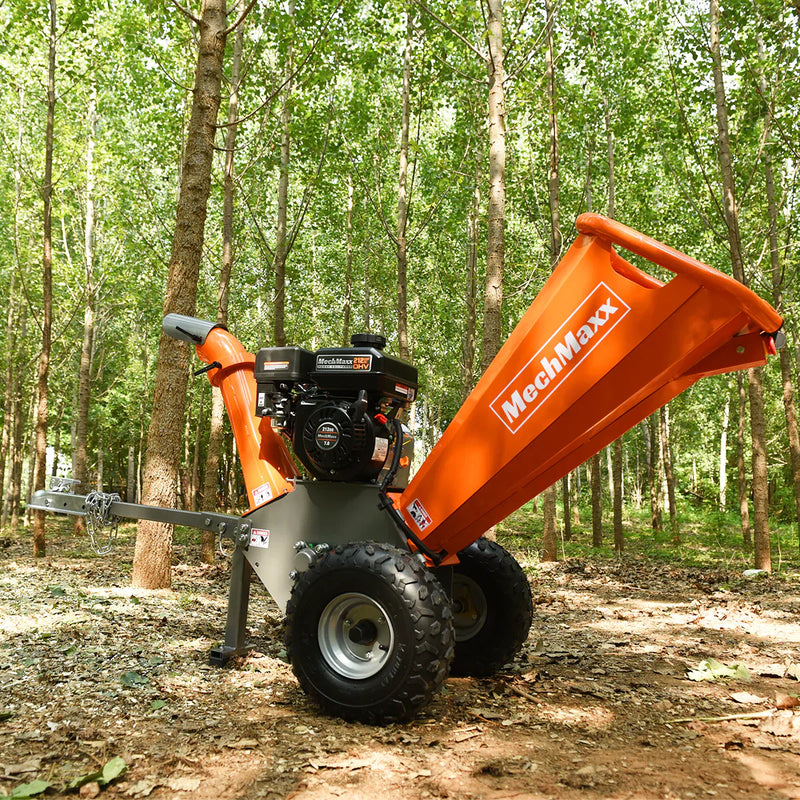 Powerful 7HP Rato 212cc Gas Wood Chipper with Towbar - Model GS650 (4-Inch Capacity)